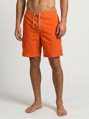 143 RALPH LAUREN Men's Swim Board Shorts - Orange, Large